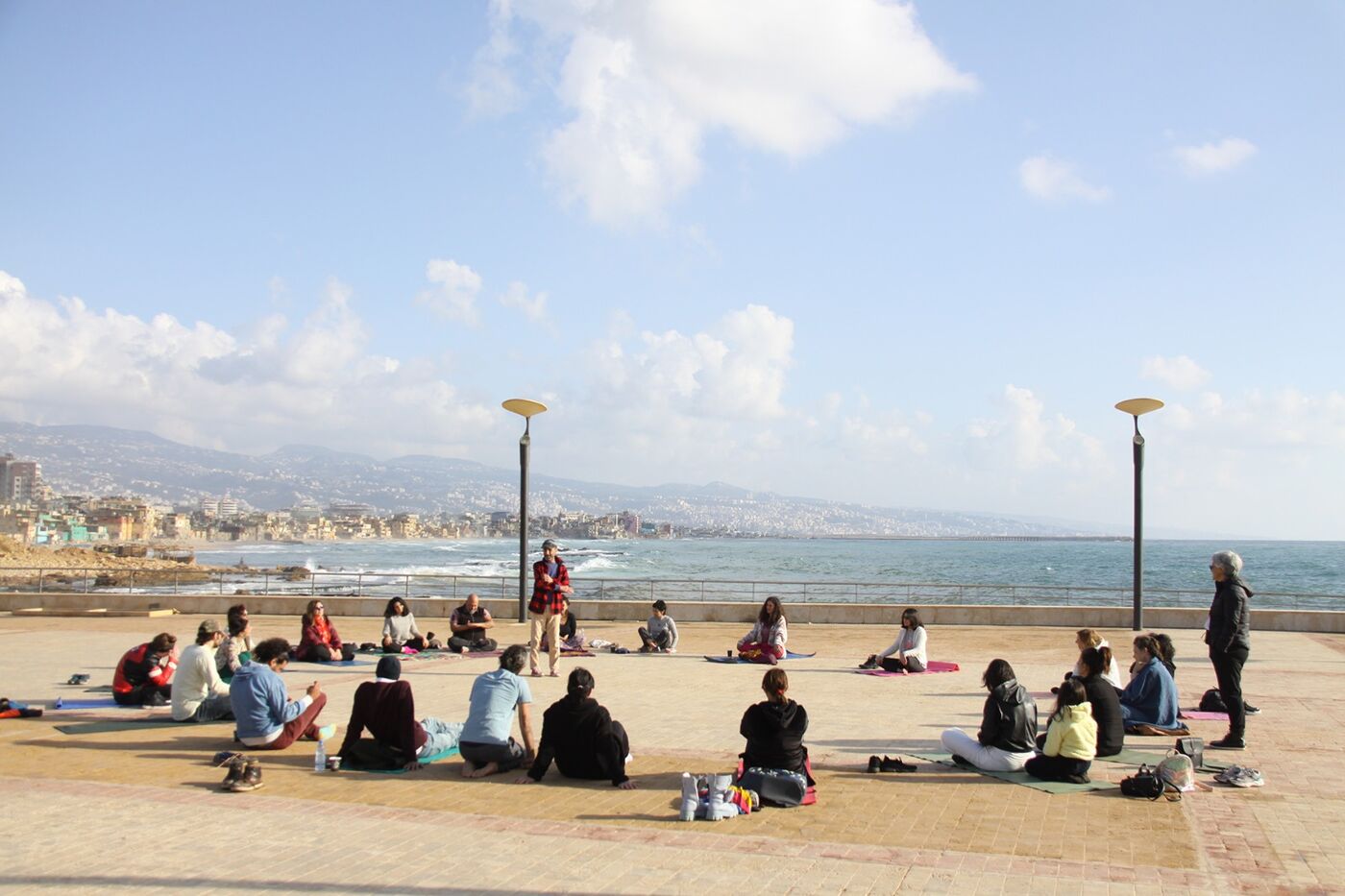 A breathing circle on the Beirut seafront
